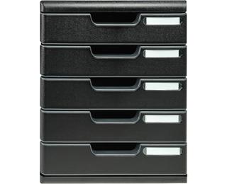 Module de classement Modulo Ecoblack 5 tiroirs fermés 