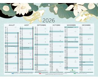 Calendrier Japon 29,5 x 22 cm Semestriel 2026 - Multicolore