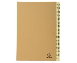 Multipart file with 31 sections printed 1-31 Forever Kraft - A4 - Brown kraft