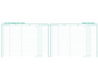 Piqûre 24x32cm Livre chronologique des recettes - Reg. des achats - Spécial micro-entrepreneurs 