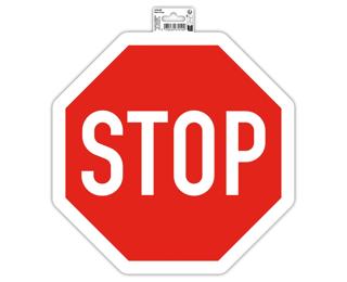 Panneau PVC adhésif antidérapant Stop 30 cm - Rouge