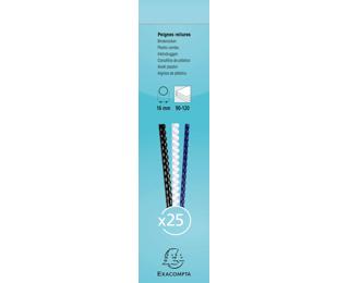 Boite 25 reliures spirales plastique 16mm