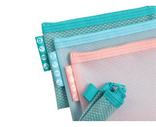 Pochette à fermeture éclair en plastique souple Chromaline pastel - A6 - Couleurs assorties