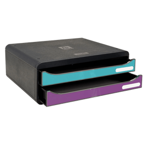 Module de classement Toolbox 2 tiroirs Titane - Couleurs assorties