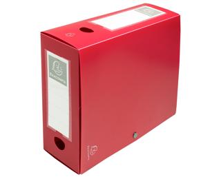 Boite de classement à pression Dos 100mm polypropylène 7/10e Opaque - A4 - Rouge