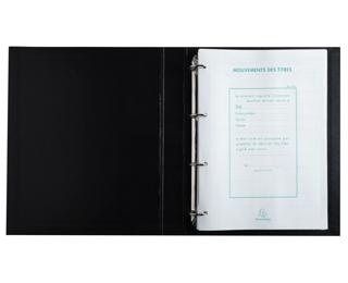 Reliure registre 32x26cm 4 anneaux avec recharge de 100 feuillets imprimés - Mouvements de titres 