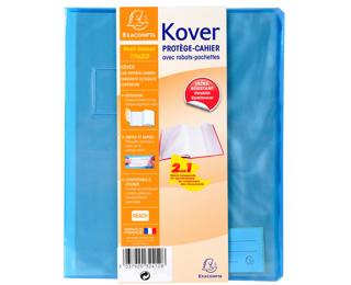 Protège-cahier translucide Kover® - 17x22cm - Couleurs assorties