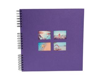Spiralfotoalbum MILANO 32x32 cm, 60 schwarze Seiten - Violett