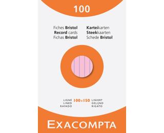 Exacompta Pack 100 Record Card 10x15cm Lined Ast - Assorted colours