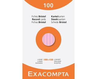 Exacompta Pack 100 Record Card 10x15cm Lined Ast - Assorted colours
