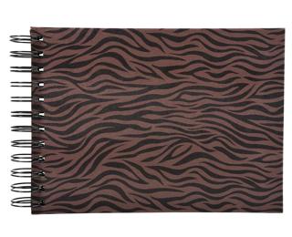 Fotoalbum Spirale 50 Seiten schwarz Zebra - 23x16cm 