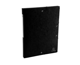 Archivbox Exabox, Rückenbreite 25mm, Rückenetikett, Colorspan-Karton 600g, Scotten, 25x33cm für DIN A4 - Schwarz