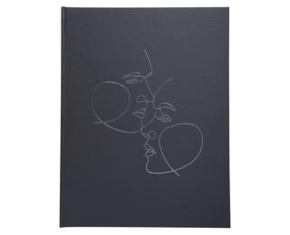 Gästebuch100 Seiten silber, 27x22cm, Art elfenbein - Schwarz