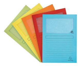 Exacompta 'Super' Zero Plastic Expandable Window Folders, A4 - Assorted colours