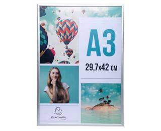 Fotorahmen A3 aus Aluminium, Exacryl - Silber