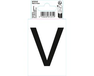 Autocollant PVC adhésif antidérapant lettre V - Noir