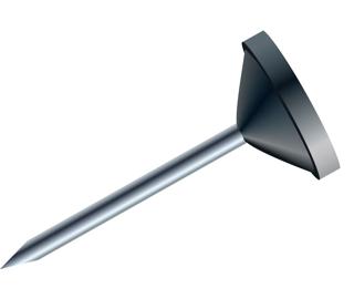 Blisterbox mit 100 Stück Flachkopfnadeln, Ø5mm, Spitze 8mm - Schwarz