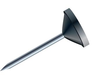 Boîte de 100 épingles à tête plate unie - Hauteur de pointe 8mm - 5mm de diamètre - Noir