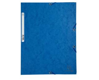 Chemise 3 rabats à élastiques carte lustrée 400g/m2 - A4 - Bleu