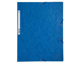 Chemise 3 rabats à élastiques carte lustrée 400g/m2 - A4 - Bleu