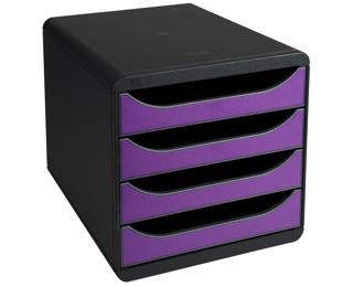 Module de classement Big Box 4 tiroirs Iderama - Violet