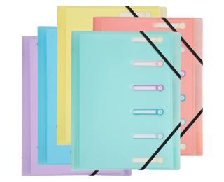 Chromaline Pastel Multipart files 3 flaps 6 part A4 PP - Assorted colours