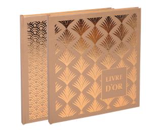 Livre d'or 140 pages tranche or - Format 21x19cm - PALMYRE - Visuels assortis