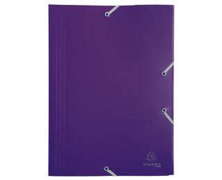 Sammelmappe mit Gummizug und 3 Klappen, aus PP 400µ, Eco, blickdicht, für Format DIN A4 - Violett
