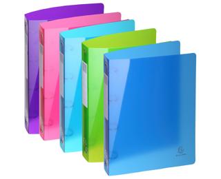 Mittelfestes Ringbuch 4 Ringe, aus Polypropylen 700µ, Iderama PP- A4 Maxi - Farben sortiert