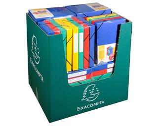 Lot de 4 boîtes de classement dos 40mm carte marbrée - A4 - Couleurs assorties