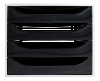 ECOBOX Schubladenbox mit 4 Schubladen - Schwarz