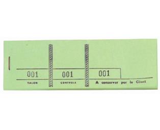 Bloc passe-partout 100 feuillets 3 volets détachables numérotés - Format 48x150mm