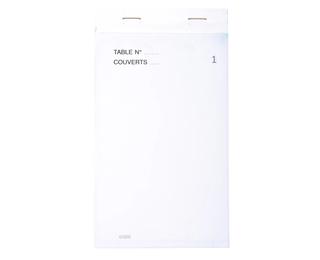Bloc Maître d'Hôtel 50 feuillets autocopiants numérotés en dupli - Format 9,5x17 cm - Blanc