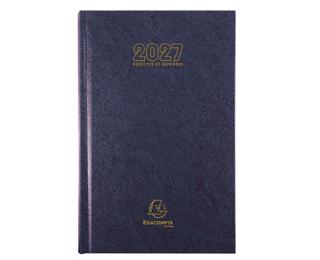 Agenda de bureau Carré Recettes et Dépenses 13,5 x 21 cm Journalier Janvier à Décembre 2027 - Coloris aléatoire