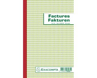 Facturen 21x13,5cm 50 blad doorschrijfpapier tripli Tweetalig