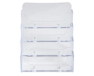 Distributeur de cartes de visite 4 cases - Cristal