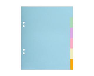 Intercalaires carte pastel 170g Forever 6 positions - 17x22cm - Couleurs assorties pastel