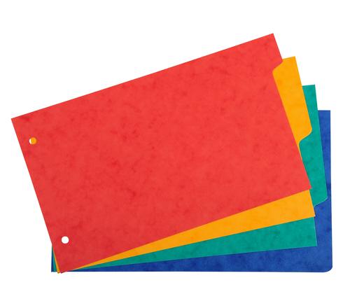 Intercalaires Exacompta Pour Fiches Bristol - Carte Lustrée 225g/m² - Lot De 4