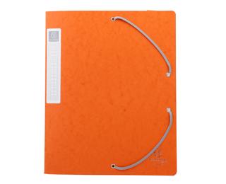Archivbox Cartobox, flach geliefert Rücken 40mm aus Colorspan-Karton, mit 3 Klappen und Gummizug, 25x33cm für DIN A4 - Orange