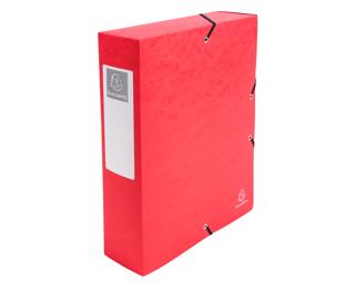 Elasticated Filing Box Premium Pressboard 80mm Spine A4 - Red