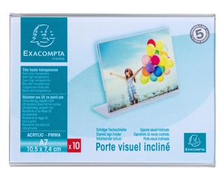 Set mit 10 Tischaufstellern A7, horizontal, Exacryl - Kristall