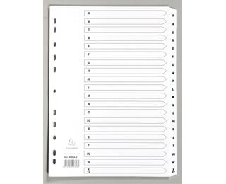 Bedrukte tabbladen karton 160g - geplastificeerde tabs - 20 tabs - A tot Z - A4 - Wit