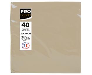 Paquet de 40 serviettes micro-gaufrées ouate 2 plis - 38x38 cm