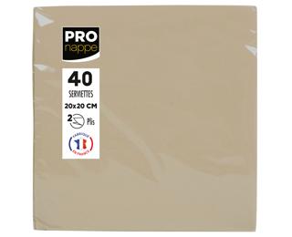 Pak van 40 2-laags micro-gewafelde watten servetten - Formaat 38x38 cm - Touw