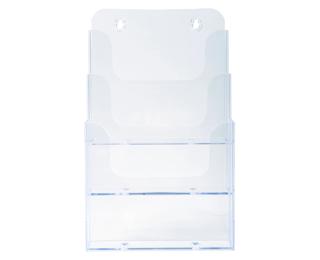 Porta brochure/cataloghi da banco 3 scomparti A5 - Cristallo
