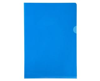 Etui carton de 100 pochettes coin PVC lisse haute résistance 13/100e - A4 - Bleu