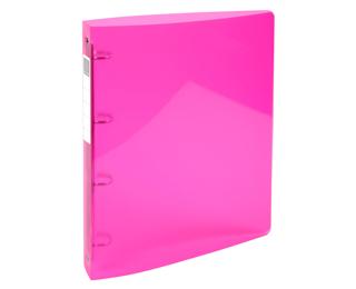 Raccoglitore polipropilene trasl. glossy IDERAMA PP - 4 anelli 30mm - A4 maxi - Rosa