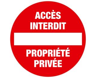 Panneau polypropylène non adhésif Accès interdit propriété privée polypropylène 30 cm - Rouge