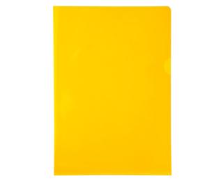 Etui carton de 100 pochettes coin PVC lisse haute résistance 13/100e - A4 - Jaune