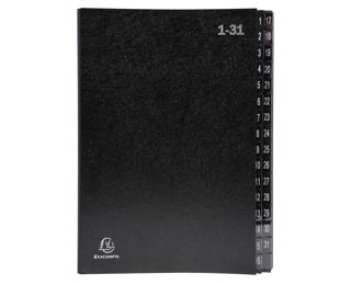 Exacompta Multipart File, A4 270gsm, 32 Sections labelled 1 to 31 - Black